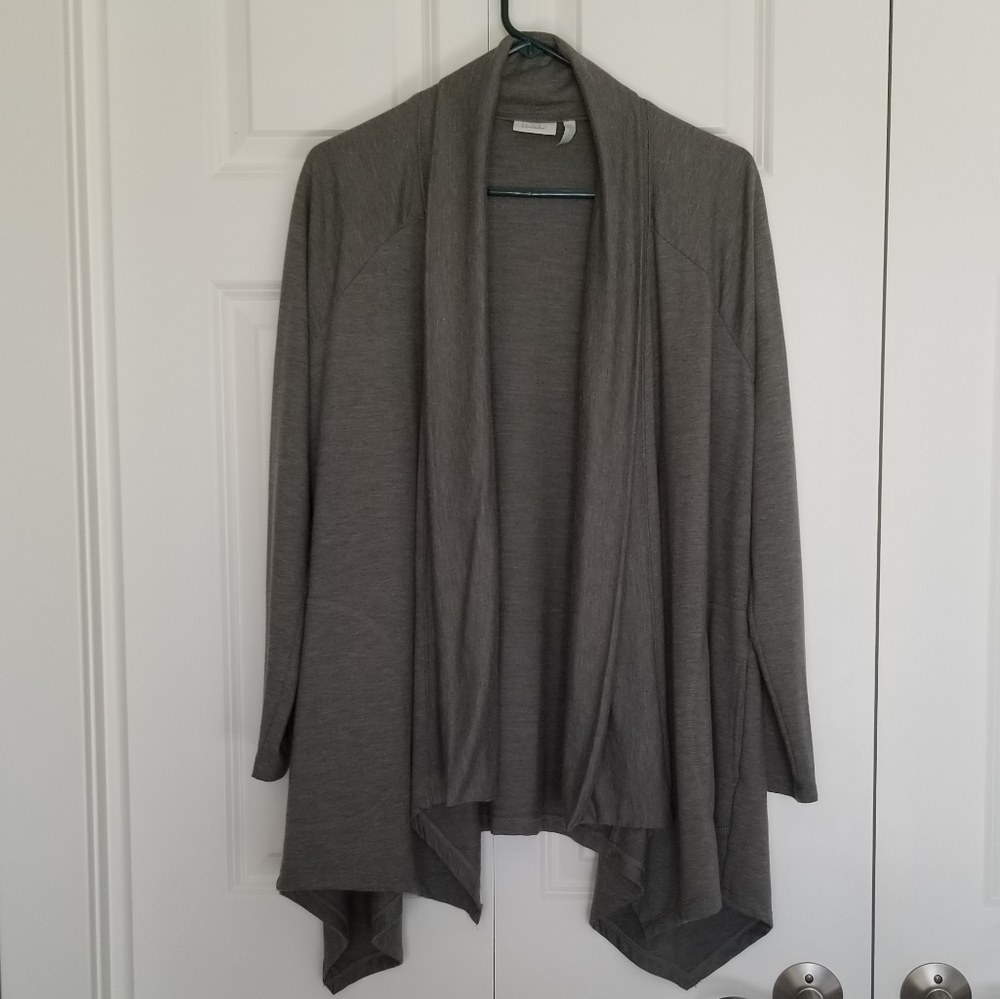 Logo sage green waterfall long sleeve cardigan  SZ small medium